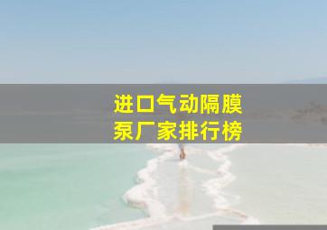 进口气动隔膜泵厂家排行榜