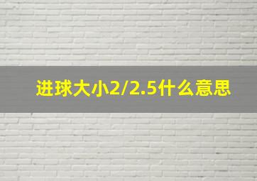 进球大小2/2.5什么意思