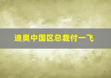 迪奥中国区总裁付一飞