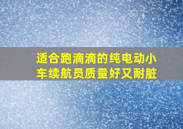 适合跑滴滴的纯电动小车续航员质量好又耐脏