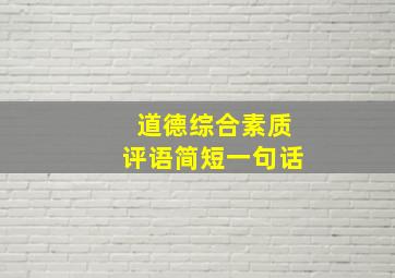 道德综合素质评语简短一句话