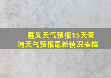 遵义天气预报15天查询天气预报最新情况表格