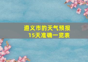 遵义市的天气预报15天准确一览表