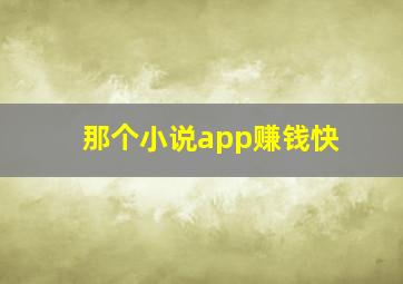 那个小说app赚钱快