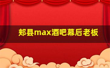 郏县max酒吧幕后老板