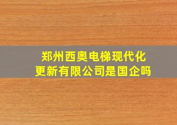 郑州西奥电梯现代化更新有限公司是国企吗