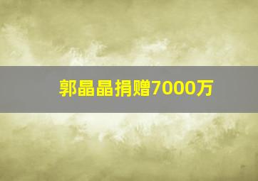 郭晶晶捐赠7000万