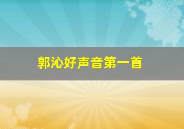 郭沁好声音第一首