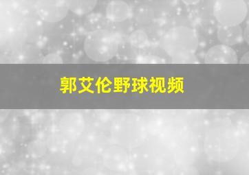 郭艾伦野球视频