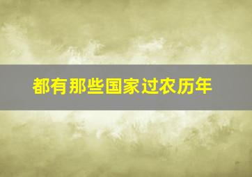 都有那些国家过农历年