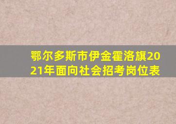 鄂尔多斯市伊金霍洛旗2021年面向社会招考岗位表