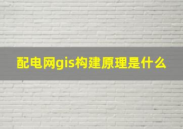 配电网gis构建原理是什么