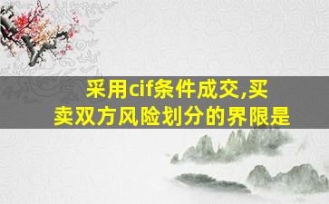 采用cif条件成交,买卖双方风险划分的界限是