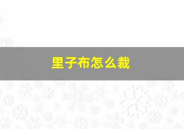 里子布怎么裁