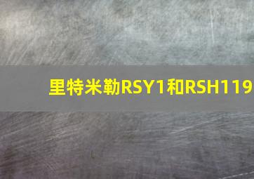 里特米勒RSY1和RSH119