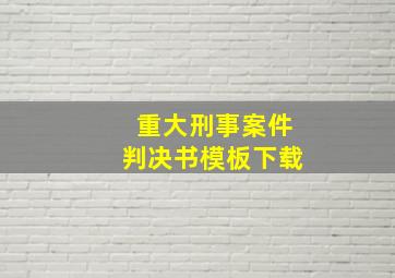 重大刑事案件判决书模板下载