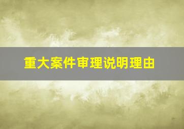 重大案件审理说明理由