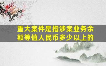 重大案件是指涉案业务余额等值人民币多少以上的