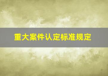 重大案件认定标准规定