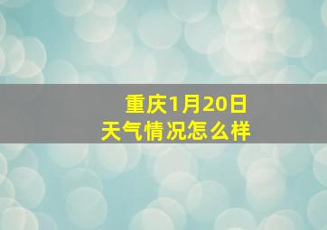 重庆1月20日天气情况怎么样