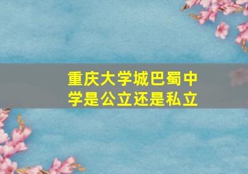 重庆大学城巴蜀中学是公立还是私立