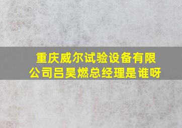 重庆威尔试验设备有限公司吕昊燃总经理是谁呀