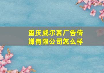 重庆威尔赛广告传媒有限公司怎么样