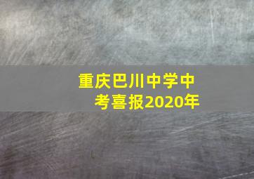 重庆巴川中学中考喜报2020年