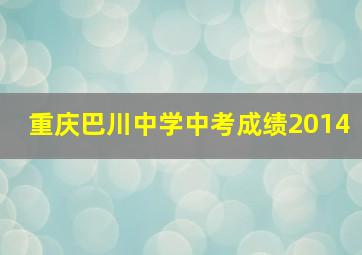 重庆巴川中学中考成绩2014