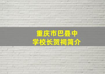 重庆市巴县中学校长贺祠简介