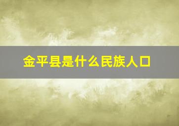 金平县是什么民族人口