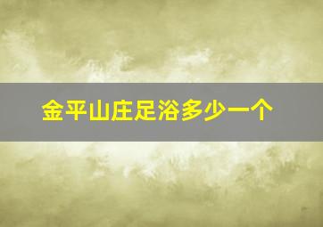 金平山庄足浴多少一个