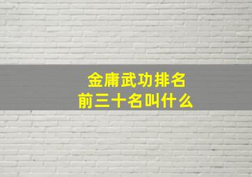 金庸武功排名前三十名叫什么