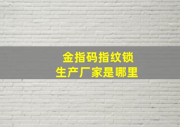 金指码指纹锁生产厂家是哪里