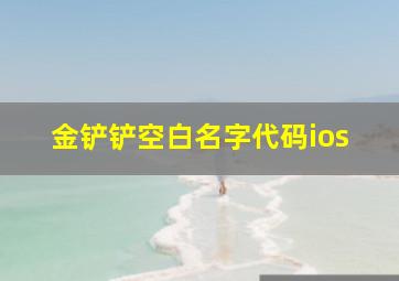 金铲铲空白名字代码ios