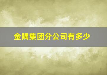 金隅集团分公司有多少