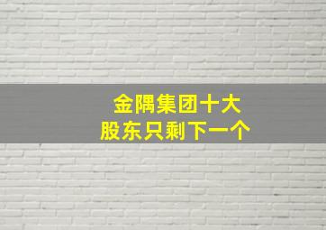 金隅集团十大股东只剩下一个