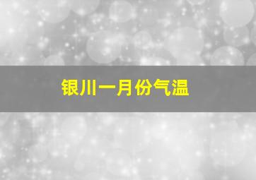 银川一月份气温