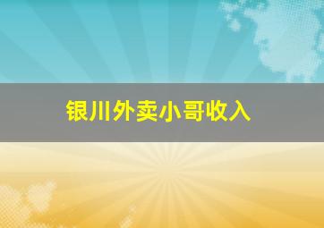 银川外卖小哥收入