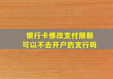 银行卡修改支付限额可以不去开户的支行吗