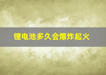 锂电池多久会爆炸起火