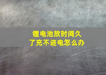 锂电池放时间久了充不进电怎么办