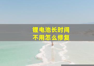 锂电池长时间不用怎么修复