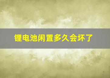 锂电池闲置多久会坏了