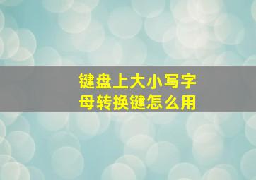 键盘上大小写字母转换键怎么用