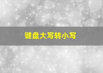 键盘大写转小写