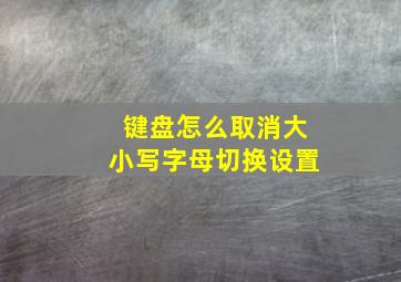 键盘怎么取消大小写字母切换设置