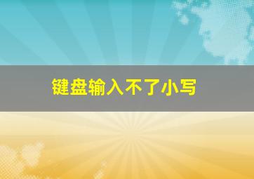 键盘输入不了小写