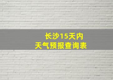 长沙15天内天气预报查询表