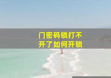 门密码锁打不开了如何开锁